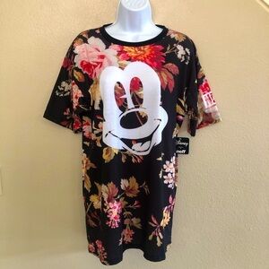 DISNEY COLLECTION X NEFF Men’s Mickey Face Floral Short Sleeves Shirt Size L